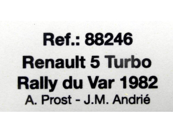 RENAULT 5 TURBO RALLY DUVAR 1982 REF.88246 FLY