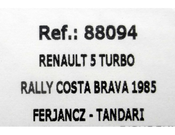 RENAULT 5 TURBO RALLY COSTA BRAVA 1985 REF.88094 FLY