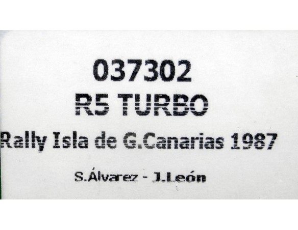 RENAULT 5 TURBO RALLY ISLA DE G.CANARIAS 1987 REF.037302 FLY