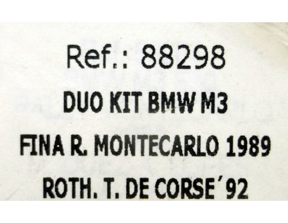 DUO KIT BMW M3 ROTHMANS R.MONTECARLO 1989 REF.88298 FLY
