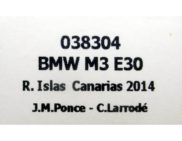 BMW M3 E30 RALLY ISLAS CANARIAS 2014 REF.038304 FLY