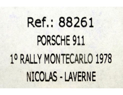 PORSCHE 911 1ºRALLY MONTECARLO 1978 REF.88261 FLY