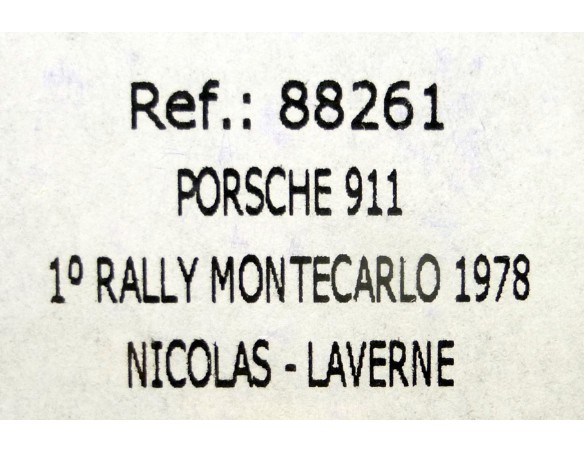 PORSCHE 911 1ºRALLY MONTECARLO 1978 REF.88261 FLY
