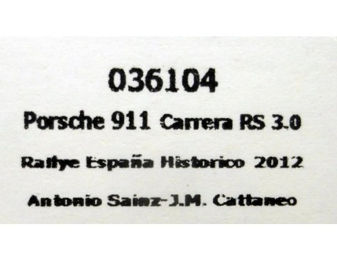 PORSCHE 911 CARRERA SC 3.0 RALLYE ESPAÑA HISTORICO 2012 REF.036104 FLY