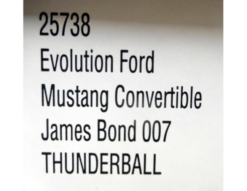 FORD MUSTANG CONVERTIBLE JAMES BOND 007 THUNDERBALL REF.25738 CARRERA