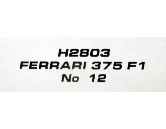 FERRARI 375 F1 Nº12 REF.H2803 SUPERSLOT