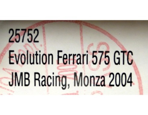 EVOLUTION FERRARI 575 GTC JMB RACING MONZA 2004 REF.25752 CARRERA