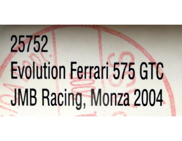 EVOLUTION FERRARI 575 GTC JMB RACING MONZA 2004 REF.25752 CARRERA