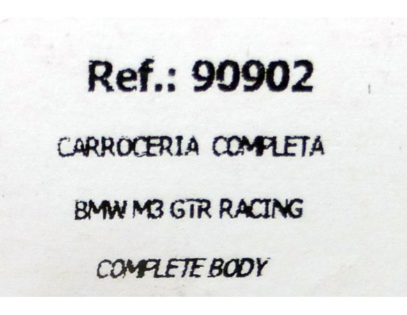 CARROCERIA COMPLETA BMW M3 GTR RACING COMPLETE BODY REF.90902 FLYSLOT