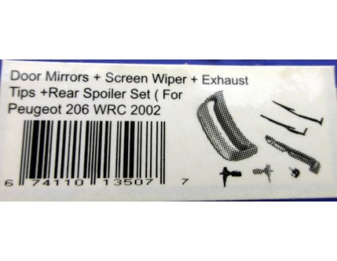 RECAMBIOS PEUGEOT 206 WRC 2002 AUTOART