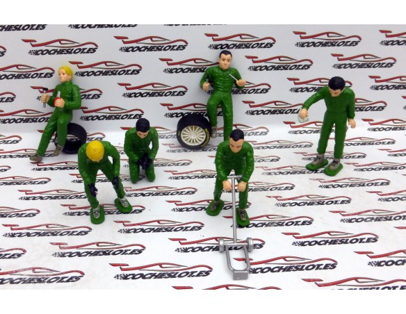 LOTE DE FIGURAS MECANICOS VERDES SCALEXTRIC