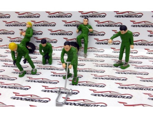 LOTE DE FIGURAS MECANICOS VERDES SCALEXTRIC