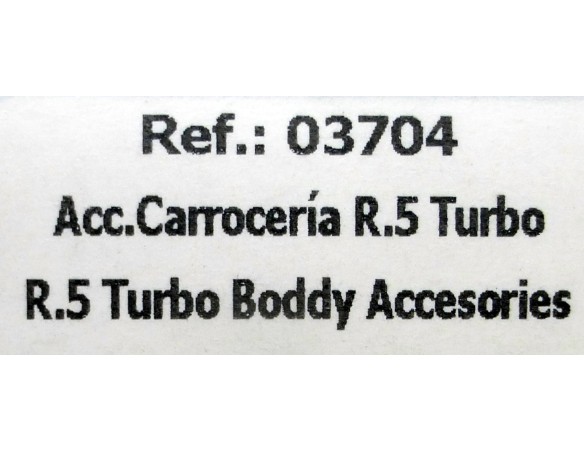 ACCCESORIOS CARROCERIA R.5 TURBO NEGRO REF.03704 FLY