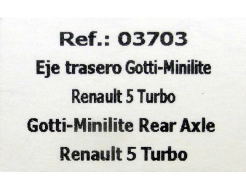 EJE TRASERO GOTTI-MINILITE R.5 TURBO REAR AXLE CROMADO REF.03703 FLY