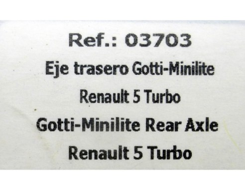EJE TRASERO GOTTI-MINILITE R.5 TURBO REAR AXLE NEGRO REF.03703 FLY