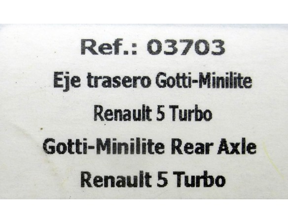 EJE TRASERO GOTTI-MINILITE R.5 TURBO REAR AXLE NEGRO REF.03703 FLY