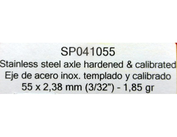 EJE DE ACERO INOX.TEMPLADO Y CALIBRADO 55x2,38m REF.SP41055 SLOTINGPLUS