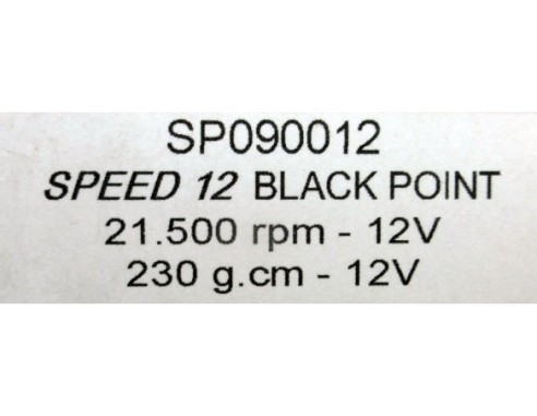 MOTOR SPEED 12.BLACK POINT REF.SP090012 SLOTING PLUS