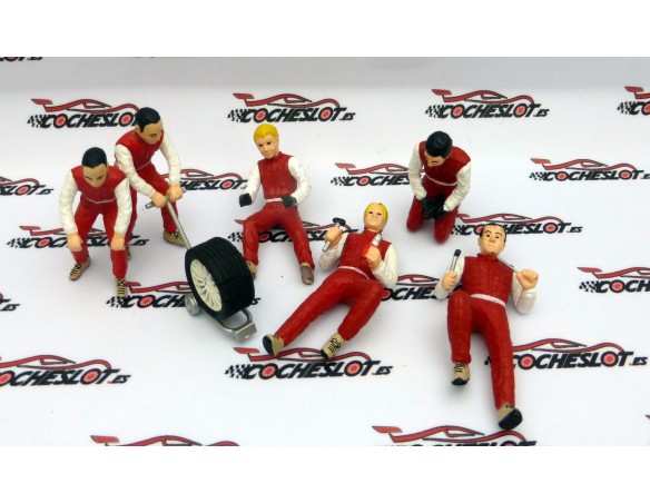 LOTE FIGURAS MECANICOS ROJOS