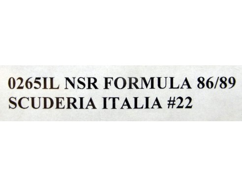 FORMULA 86/89 SCUDERIA ITALIA Nº22 REF.0265IL NSR