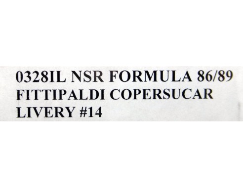 FORMULA 86/89 FITTIPALDI COPERSUCAR LIVERY Nº14 REF.0328IL NSR