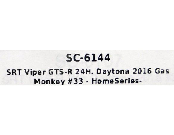SRT VIPER GTS-R 24H DAYTONA 2016 GAS MONKEY Nº33 HOMESERIES REF.SC6144 SCALEAUTO
