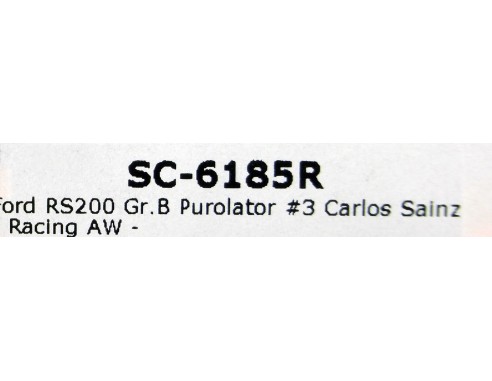 FORD RS 200 Gr.B PUROLATOR Nº3 CARLOS SAINZ RACING AW REF.SC6185R SCALEAUTO