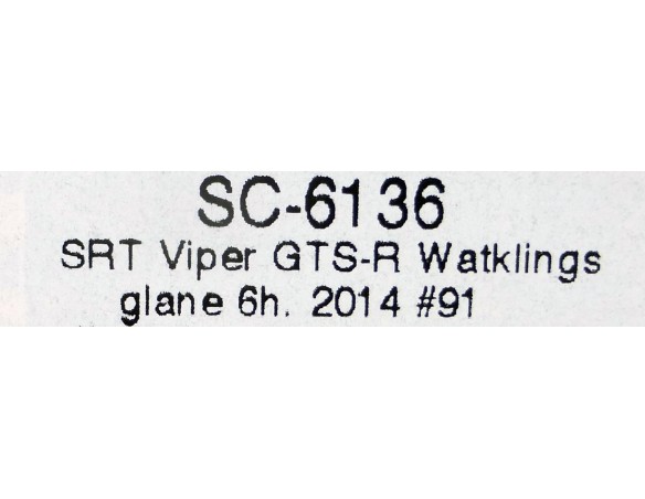 SRT VIPER GTS-R WATKLINGS GLANE 6H 2014 Nº91 REF.SC6136 SCALEAUTO