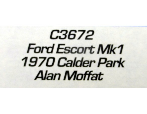 FORD ESCORT MK1 1970 COCA COLA CALDER PARK REF.C3672 SUPERSLOT