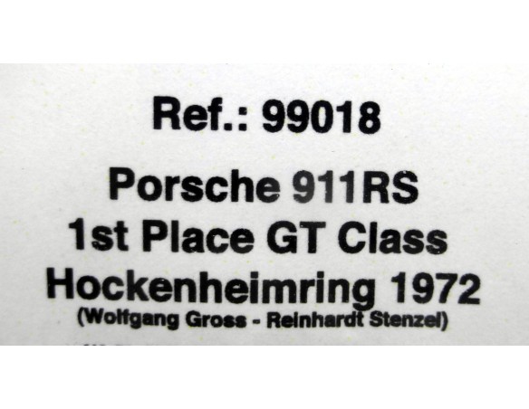 PORSCHE 911 RS HOCKENHEIMRING 1972 REF.99018 FLY