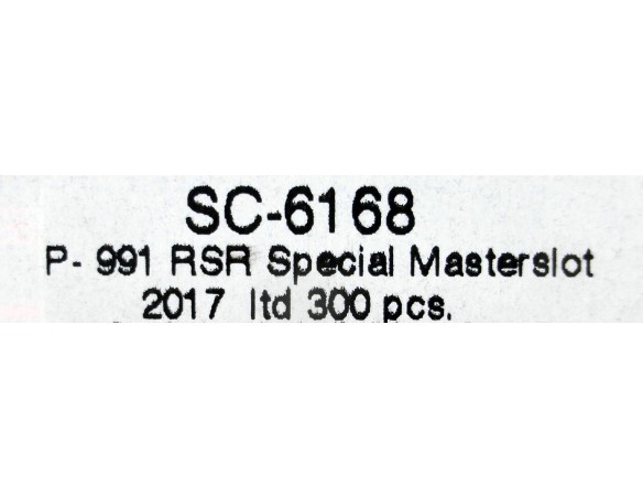 PORSCHE 991 RSR SPECIAL MASTER SLOT 2017 REF.SC6168 SCALEAUTO