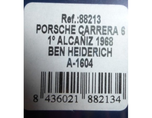 PORSCHE CARRERA 6 1º ALCAÑIZ 1968 A1604 REF.88213  FLY