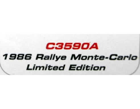 1986 RALLYE MONTE CARLO LMTD.ED REF.C3590A
