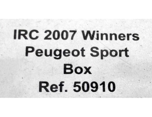 IRC 2007 WINNERS PEUGEOT SPORT BOX REF.50910 AVANT SLOT