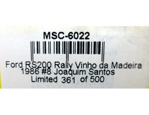 FORD RS 200 RALLY VINHO DE MADEIRA 86 REF.6022 MSC