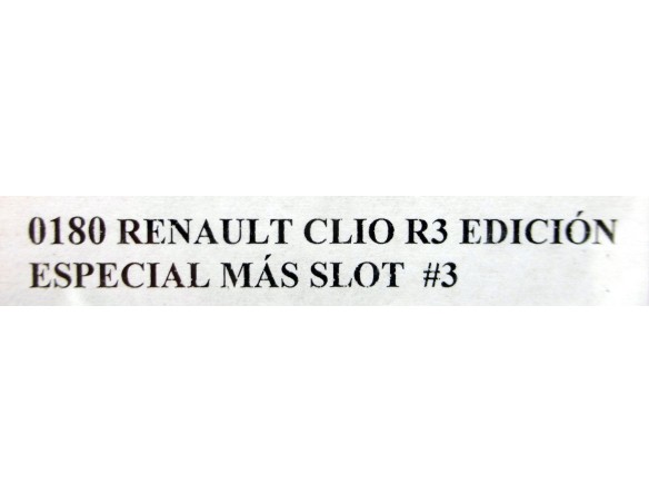 RENAULT CLIO R3 ED.ESPECIAL MÁS SLOT Nº3 REF.0180 NSR
