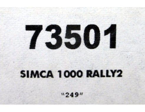SIMCA 1000 RALLY 2 RESINA REF.73501 TEAM SLOT