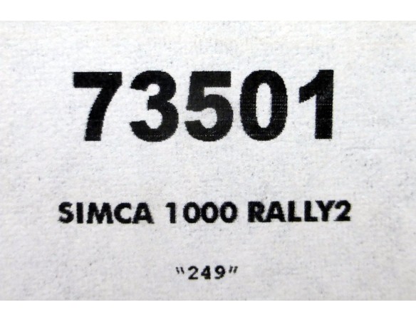SIMCA 1000 RALLY 2 RESINA REF.73501 TEAM SLOT