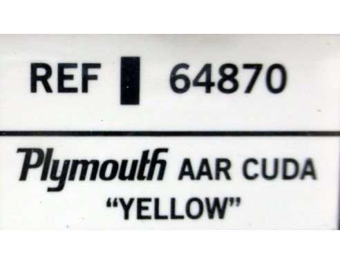 PLYMOUNTH AAR CUDA “ YELLOW” REF.64870 SCX