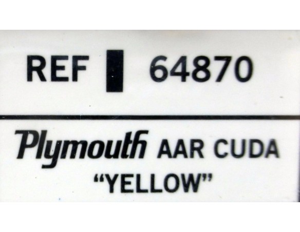 PLYMOUNTH AAR CUDA “ YELLOW” REF.64870 SCX