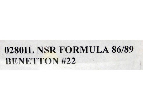 FORMULA 86/89 BENETTON Nº22 REF.0280IL NSR