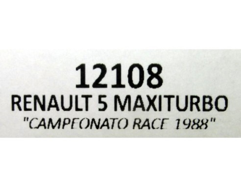 RENAULT 5 MAXI TURBO CAMPEONATO RACE 1988 REF.12108 TEAM SLOT