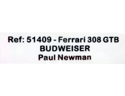 FERRARI 308 GTB BUDWEISER PAUL NEWMAN REF.51409 AVANT SLOT