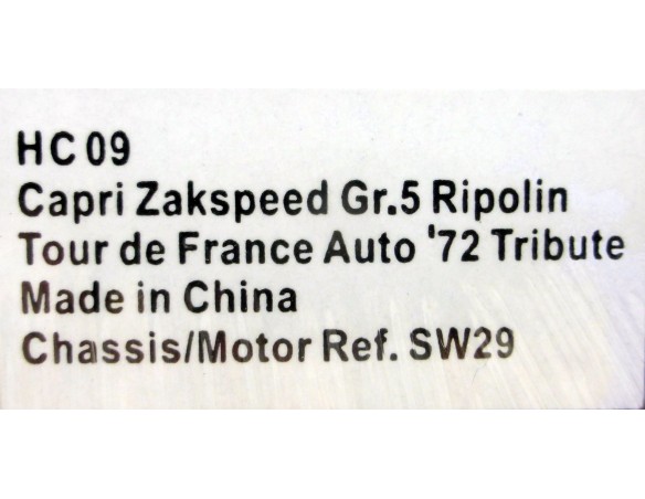CAPRI ZAKSPEED Gr.5 RIPOLIN TOUR DE FRANCE AUTO 72 TRIBUTE REF.HC09 SIDEWAYS