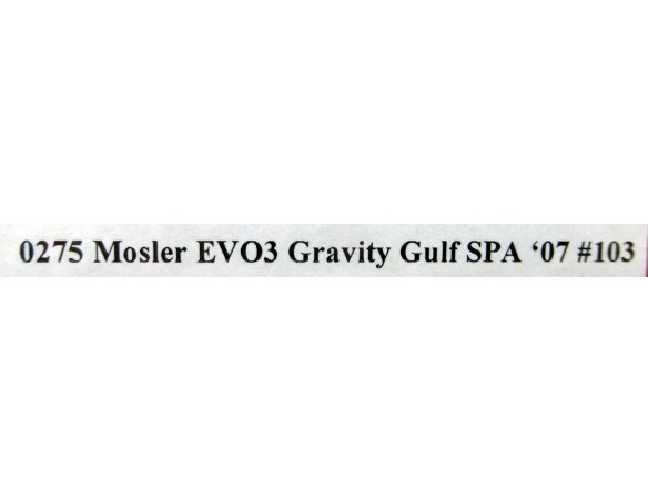 MOSLER EVO 3 GRAVITY GULF SPA 07 Nº103 REF.0275 NSR