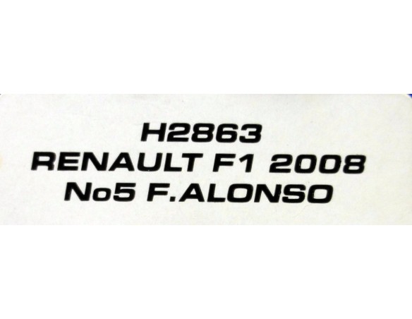 RENAULT F1 2008 ING F.ALONSO Nº5 H2863 SUPERSLOT