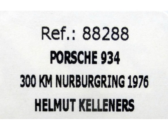 PORSCHE 934 300KM NURBURGRING 1976 JAGERMEISTER REF.88288 FLY