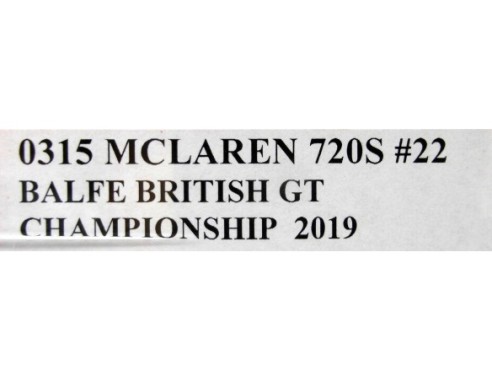 MCLAREN 720S 2 BALFE BRITISH GT CHAMPIONSHIP 2019 REF.0315 NSR