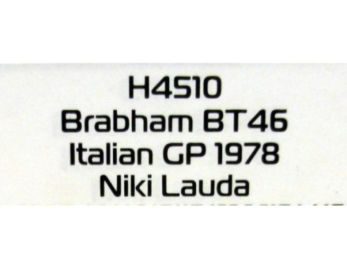 BRABHAM BT46 ITALIAN GP 1978 NIKI LAUDA REF.H4510 SUPERSLOT