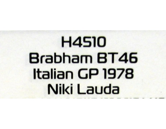 BRABHAM BT46 ITALIAN GP 1978 NIKI LAUDA REF.H4510 SUPERSLOT